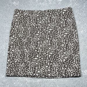 Free People  Modern Femme Denim Mini Skirt 2 Leopard Animal Print Brown Neutral